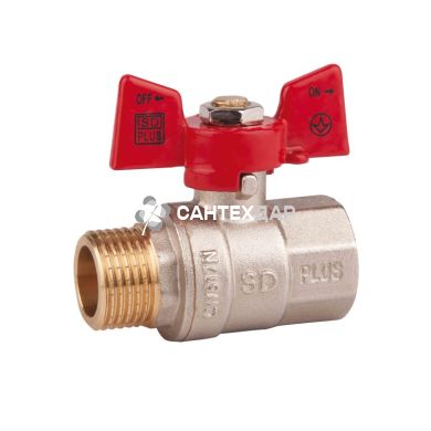 Кран шаровый SD PN40 1/2" ВН бабочка