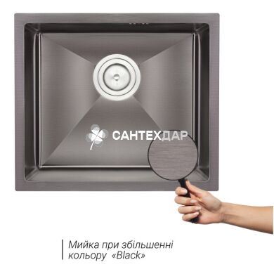 Мийка кухонна з нержавіючої сталі Qtap D4843BL 2.7/1.0 мм