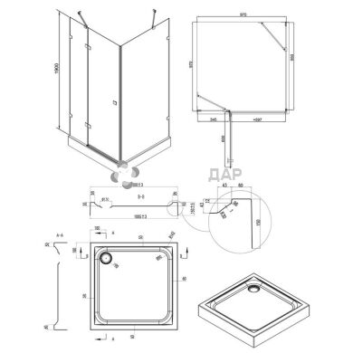 Душова кабіна Q-tap CAPRICORN CRM1011SC6 і піддон UNISQUARE 301115 квадрат 100x100