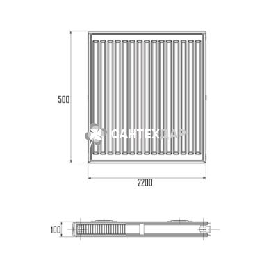 Радиатор стальной Aquatronic 20 тип 500x2200 боковое подключение