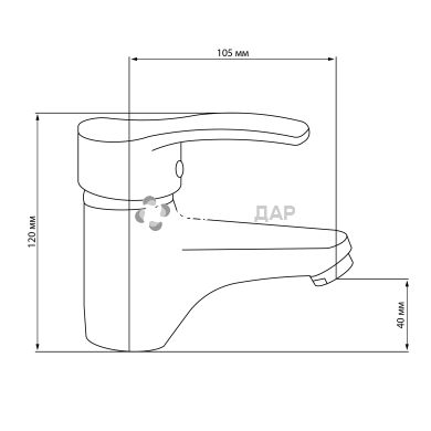 Смеситель для умывальника GF Italy 03-001F-40 CRM на гайке