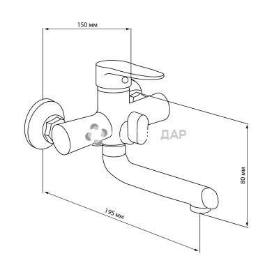 Смеситель для ванной GF Italy 01-005BN-35 New NKS