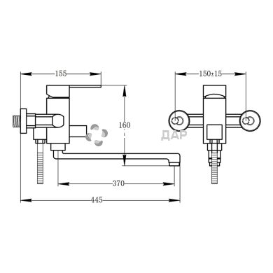 Смеситель для ванной Potato P2206-35