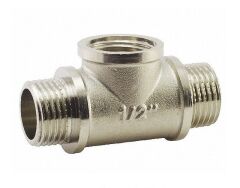 Тройник латунный FADO 1/2 НВН никель