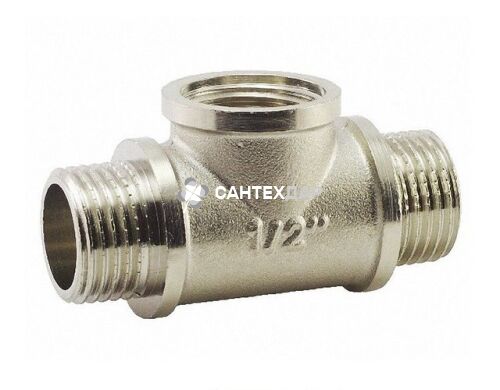 Тройник латунный FADO 1/2 НВН никель