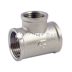 Тройник латунный редукционный АБ 1х1/2х1 ВВВ никель