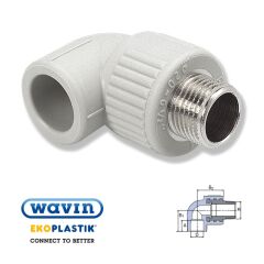 Колено ППР Wavin Ekoplastik 20х3/4" НР