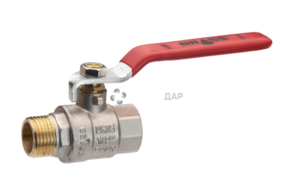 Кран кульковий Brass 15 мм 1/2" ЗВ PN40 ручка