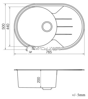 Мийка кварцева Vankor Sity SMO 02.78 Gray + сифон