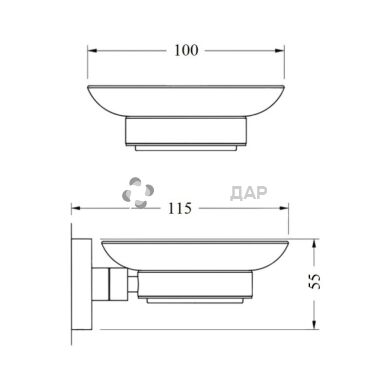 Мильниця настінна Cosh 81-608 матове скло