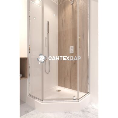 Душова кабіна Q-tap SCORPIO CRM10995-AC6 і піддон LEOSCORP 309915 п'ятикутний 90x90