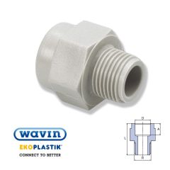 Переход с пластиковой резьбой ППР Wavin Ekoplastik 20*3/4 НР