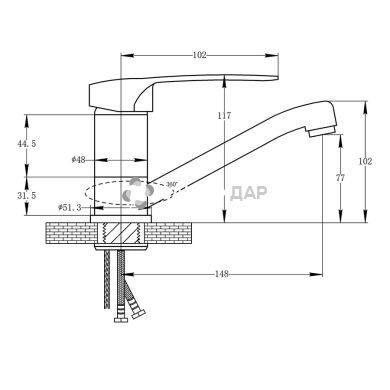 Смеситель для кухни Potato P4533-35