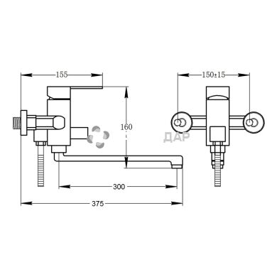 Смеситель для ванной Potato P2204-40 new
