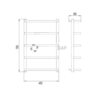 Рушникосушарка водяна Lidz Standard (CRM) D32/20х1/2" 400x700 P5