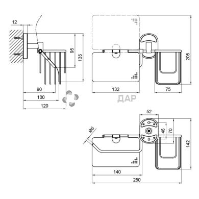 Держатель для туалетной бумаги Lidz (CRM)-114.03.02