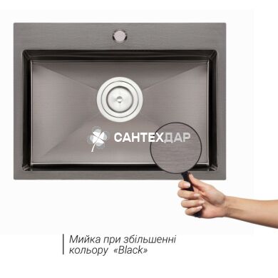 Мийка кухонна з нержавіючої сталі Qtap D5843BL 2.7/1.0 мм