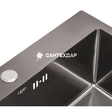 Мийка кухонна з нержавіючої сталі Qtap D5843BL 2.7/1.0 мм