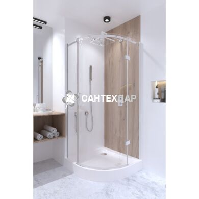 Набор Qtap душевая кабина Virgo CRM1099AC8 Clear + поддон Uniarc 309915