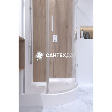 Набор Qtap душевая кабина Virgo CRM1099AC8 Clear + поддон Uniarc 309915