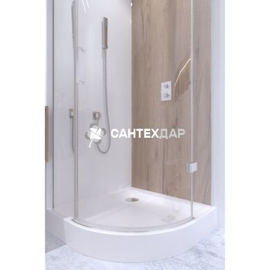 Набор Qtap душевая кабина Virgo CRM1099AC8 Clear + поддон Uniarc 309915
