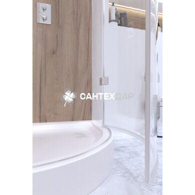 Набор Qtap душевая кабина Virgo CRM1099AC8 Clear + поддон Uniarc 309915