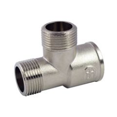 Тройник латунный АБ 3/4 ВНН никель