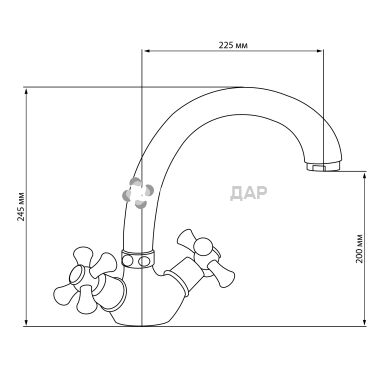 Смеситель для кухни буксовый GF Italy 21-273F CRM на гайке