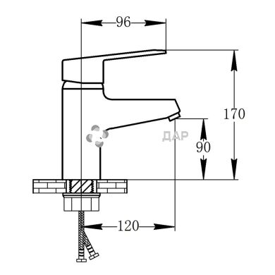 Смеситель для умывальника Potato P1009-2-40 на гайке