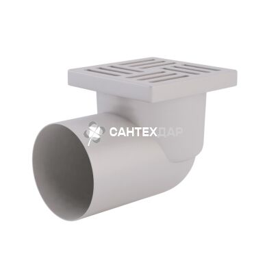 Трап горизонтальный ANI Plast TA1110 выпуск 110 мм с пластиковой решеткой 15x15 см