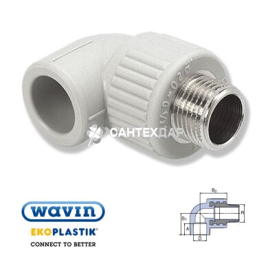 Колено ППР Wavin Ekoplastik 20*1/2 НР