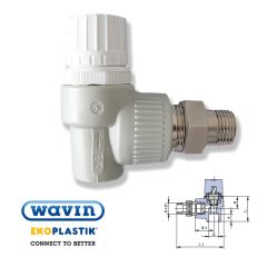 Кран радиаторный ППР Wavin Ekoplastik 20х1/2" НР угловой