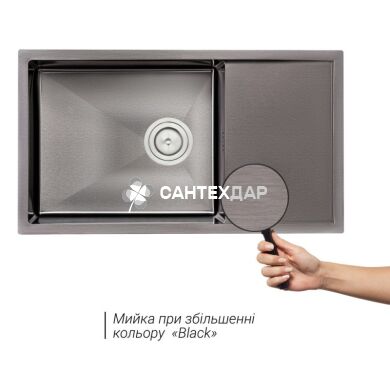 Мийка кухонна з нержавіючої сталі Qtap D7844BL 3.0/1.2 мм