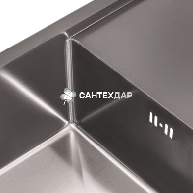 Мийка кухонна з нержавіючої сталі Qtap D7844BL 3.0/1.2 мм