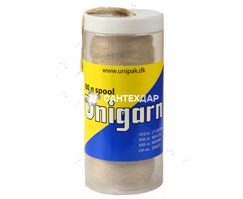 Лен сантехнический Unigarn 80 г катушка в контейнере