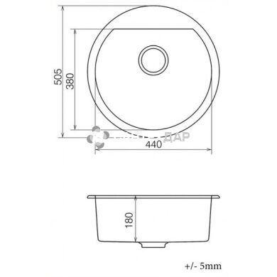 Мойка кварцевая Vankor Tera TMR 01.50 Beige + сифон