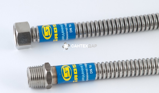 Подводка гибкая Gross для газа гофрированная нержавеющая 1/2" ВН 0,5 м
