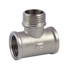 Тройник латунный АБ 3/4 ВНВ никель