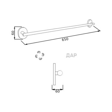 Держатель полотенец GF Italy 2901 65 см хром