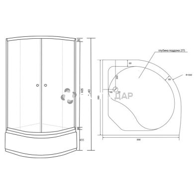 Душова кабіна Lidz Latwa 90x90 високий скло Frost