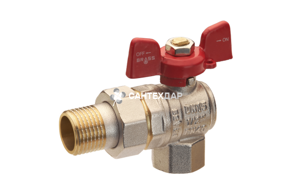 Кран-американка угловой Brass 15 мм 1/2" PN40