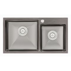 Мийка кухонна з нержавіючої сталі Qtap S7843BL 2.7/1.0 мм