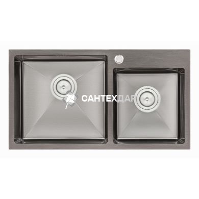 Мийка кухонна з нержавіючої сталі Qtap S7843BL 2.7/1.0 мм