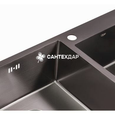 Мийка кухонна з нержавіючої сталі Qtap S7843BL 2.7/1.0 мм