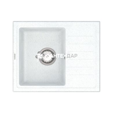 Мойка кварцевая Vankor Lira LMP 02.55 White stone + сифон