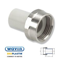 Переход с накидной гайкой ППР Wavin Ekoplastik 25х1" ВР