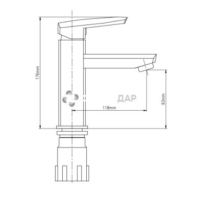 Смеситель для умывальника GF Italy 09-001F-35 CRM на гайке