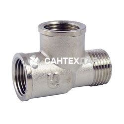 Тройник латунный АБ 3/4 ВВН никель