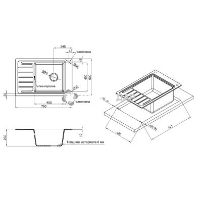 Мойка кухонная Qtap CS 7751 Grey