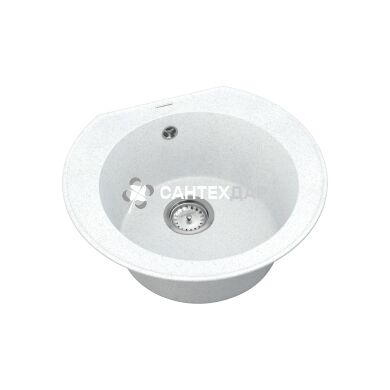 Мойка кварцевая Vankor Kres KMR 01.52 White stone + сифон
